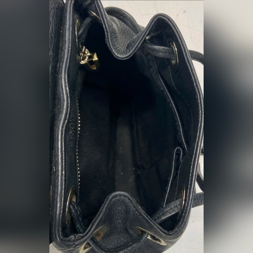 Dylan Kain Romy Black Leather Mini Backpack with Gold Accents - Picture 4 of 5